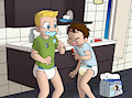 Sebastian & Oi sleepover - by Tato