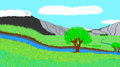 Scenery Backdrop Volcano And Such
