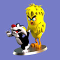 Monster Tweety and Silvester by bbmbbf