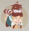 Commission - red panda and Arcanine