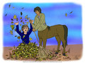 The Centaur's Pet By  : RoseDancer - Color and background