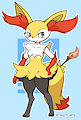 Ropa as a Braixen and a regular Braixen for comparison