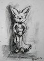 Charcoal and graphite woof