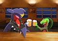 [Commission] Pokefriends at a bar