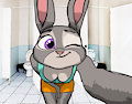 Judy Hopps bathroom selfie by Akataja