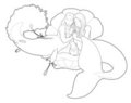Mermaids on a shell by AkemiW