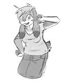 [S] [B&W] Fursona - Thora, Local Queer Almiraj