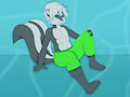 A skunk in pool