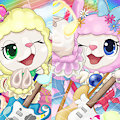 Angela and Flora and guitar
