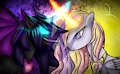 Shadow Vs Sunrise by DemelzaTheNightwolf