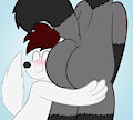 Aaron snuggling my butt! by ChaoticBiscuit