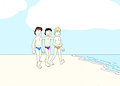 Bradley Marsh, Torio Akanishi, and Tobias Bergstr&ouml;m on a Beach