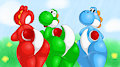 Yoshi Butts by WaffleFox