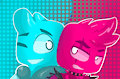 Cyan and corrupted Cyan by Cinnamonroll69