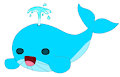 Kawaii Blue Whale Spouting.