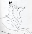 Smiling Laying Feral Fox by kittensnark