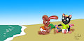 Playing on the Beach -By CoffeehoundJoe-
