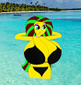 Michelle at the beach in her black bikini by Nickster95