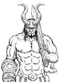 Hellboy and the Excalibur Sketch by WhiteGuardian