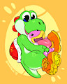 Yoshi and Poochy by Zummeng