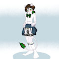 Nervous schoolgirl - showing off by LeoIX