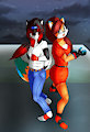 Shiba and Serra  Sreets of ragez by WhiteMageTifa