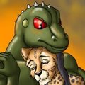Gorn and King Cheetah at Sunset
