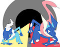 Frogadier b/w Greninja