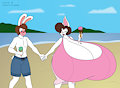 Carlos and Bonnie: Holding Hands on Beach Sands