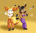 CM - Belly Dancing Braixen and Nicole by KendraEevee