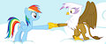Rainbow Dash & Gilda Hoof/Fist Bump