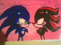 my 1st sonic and shadow drawing XDD by missmelablok