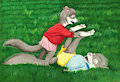Sibling Horseplay