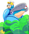 Bridgie the Heligator's ZERO Suit farting by Wolfpack2