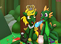 Commission: Camping in the Woods by GalacticHam