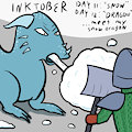 Inktober days 11 & 12: "Snow Dragon"