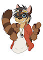 Raccoon Emotes 7: Eeey, fingerguns!