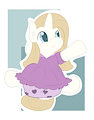 Tyler wearing a pretty dress and diaper!