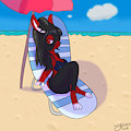 Bun on a Beach by TrippyBunny