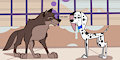 Wolf Dog on Dalmatian Street by HyperGal