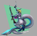 Badass Shark Woman! Commission for Roxie by KorwuArts