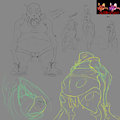 Hana Enemy Sheet- Sketches by SpookySketchBook