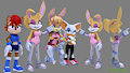 "Amalgamation Bunnie" & friends by Rotalice2