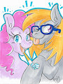 Pinkie and Cloudy being cute