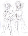 Mecha Fighters - Lady Indigo and Lord Crimson - Sketch
