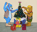 The Beach Bears Decorating The Christmas Tree