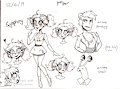 Musical lady and anime furry sketches