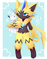 Zeraora and Vulpix by Kryztar2