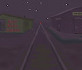 Tail Light of Passenger Train Going Away