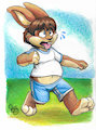 Rourkie working out
